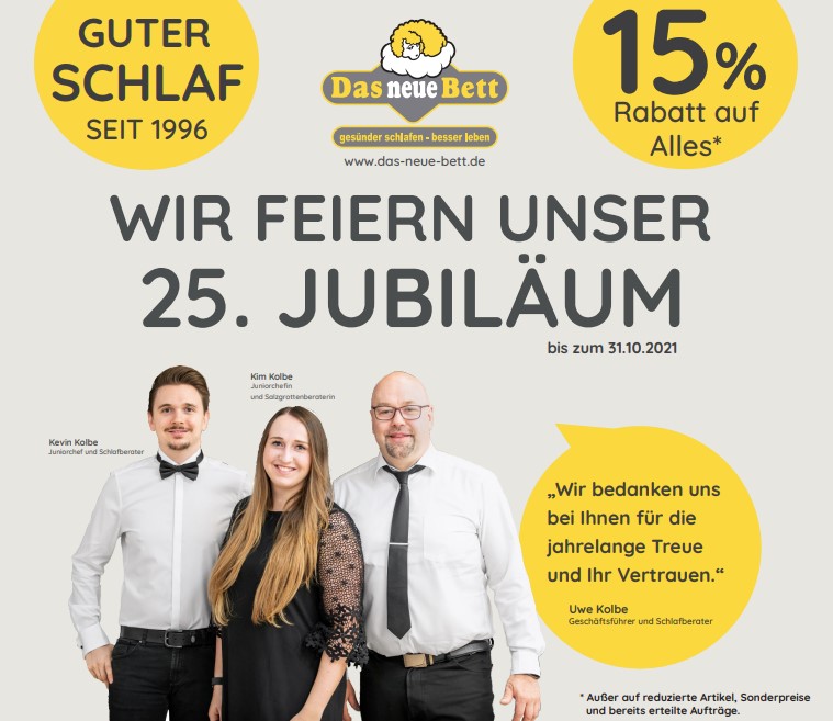 Das neue Bett wird 25 Jahre!